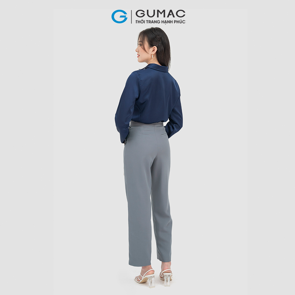 Quần tây nữ GUMAC QC07062 công sở dáng suông túi nẹp lịch sự
