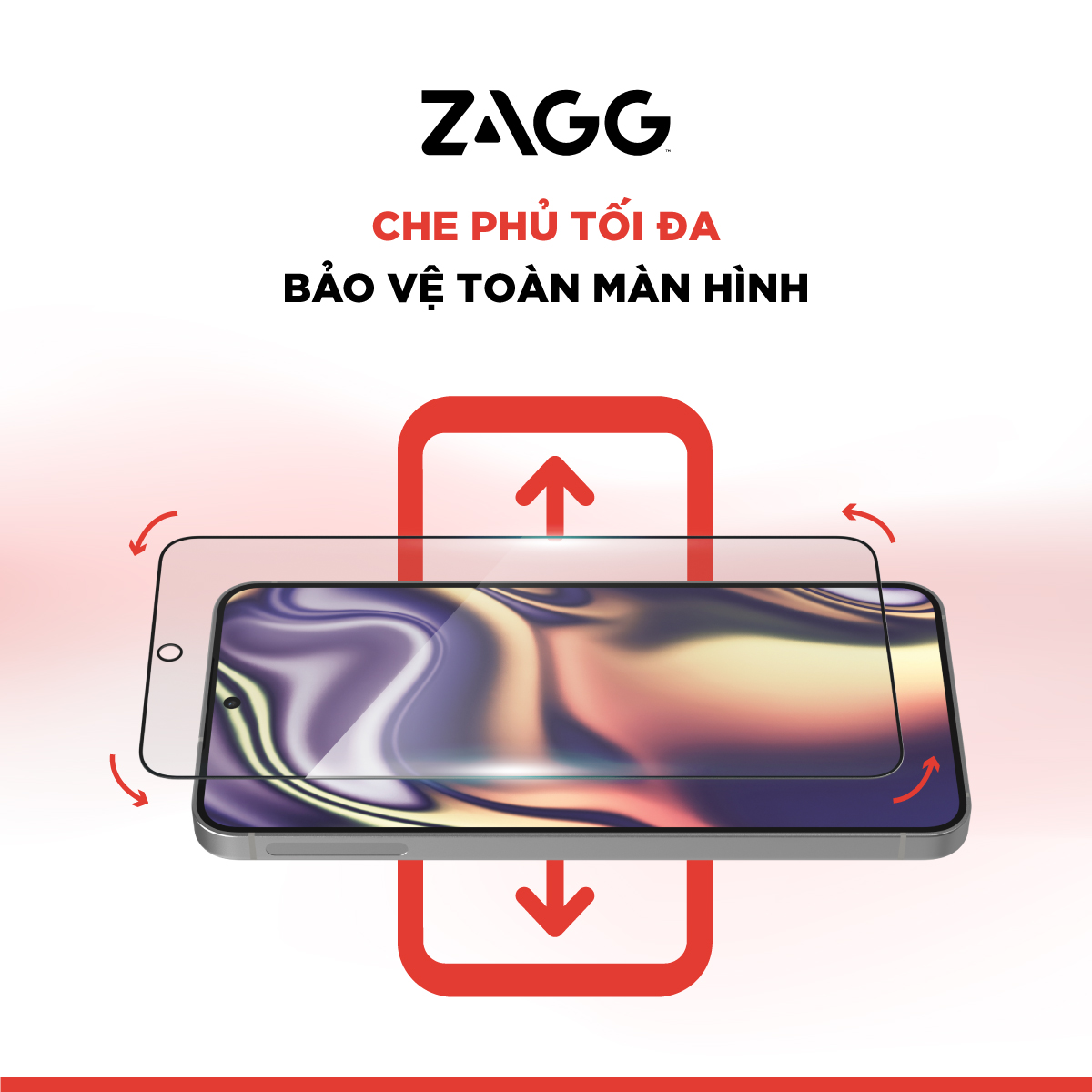 Kính cường lực ZAGG Glass Plus Edge B cho Samsung S25 Ultra, S25 Plus- Nhận vân tay, Kèm khung hỗ trợ dán_ Hàng Chính Hãng