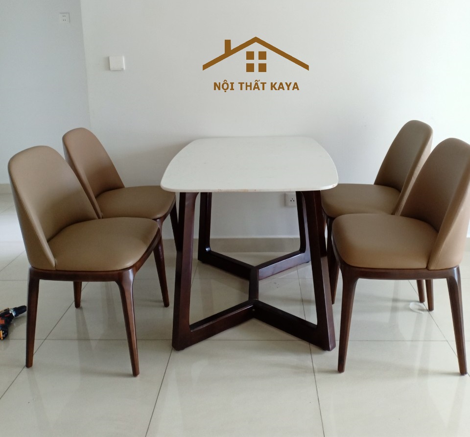 Bộ bàn ăn 4 ghế mặt đá cao cấp