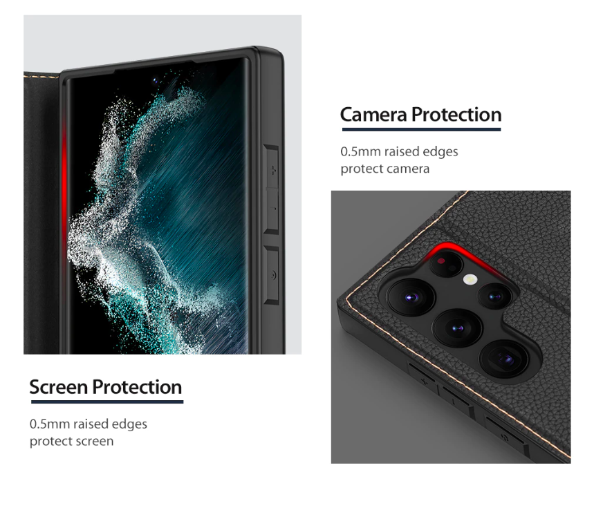 Bao da dành cho Samsung S23 Ultra hiệu Dux Ducis Skin X2 Series chống sốc có ngăn đựng thẻ - hàng chính hãng