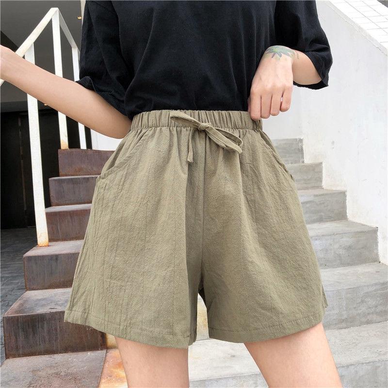 Quần Đùi Nữ Chất Đũi Siêu Mát Siêu Xinh Quần Short Cạp Chun Co Dãn Mềm Mát