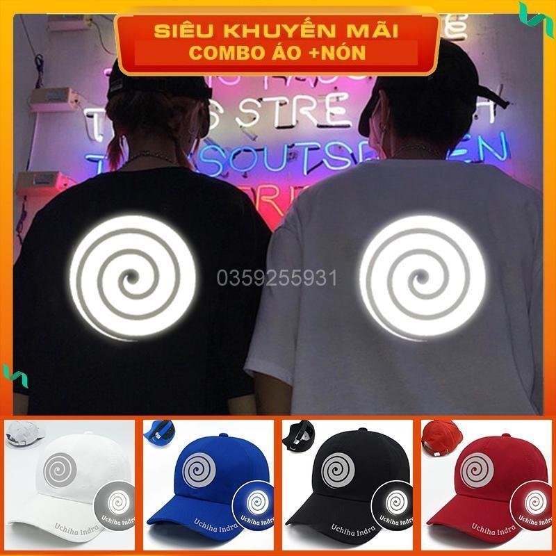 Combo Áo Thun Phản Quang + Nón Phản Quang Naruto - Indra