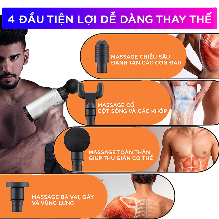 Máy Massage Cầm Tay Fascial Gun Cao Cấp