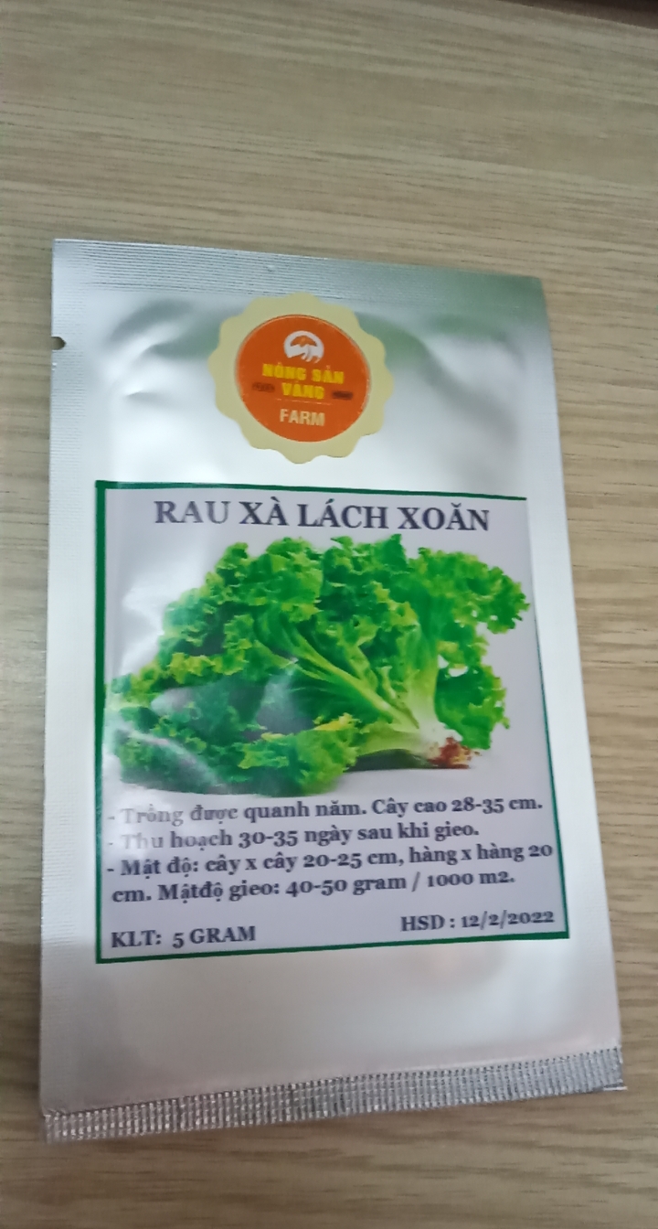 Hạt giống Xà Lách Xoăn Xanh ( Gói 5 Gram ) - Nông Sản Vàng