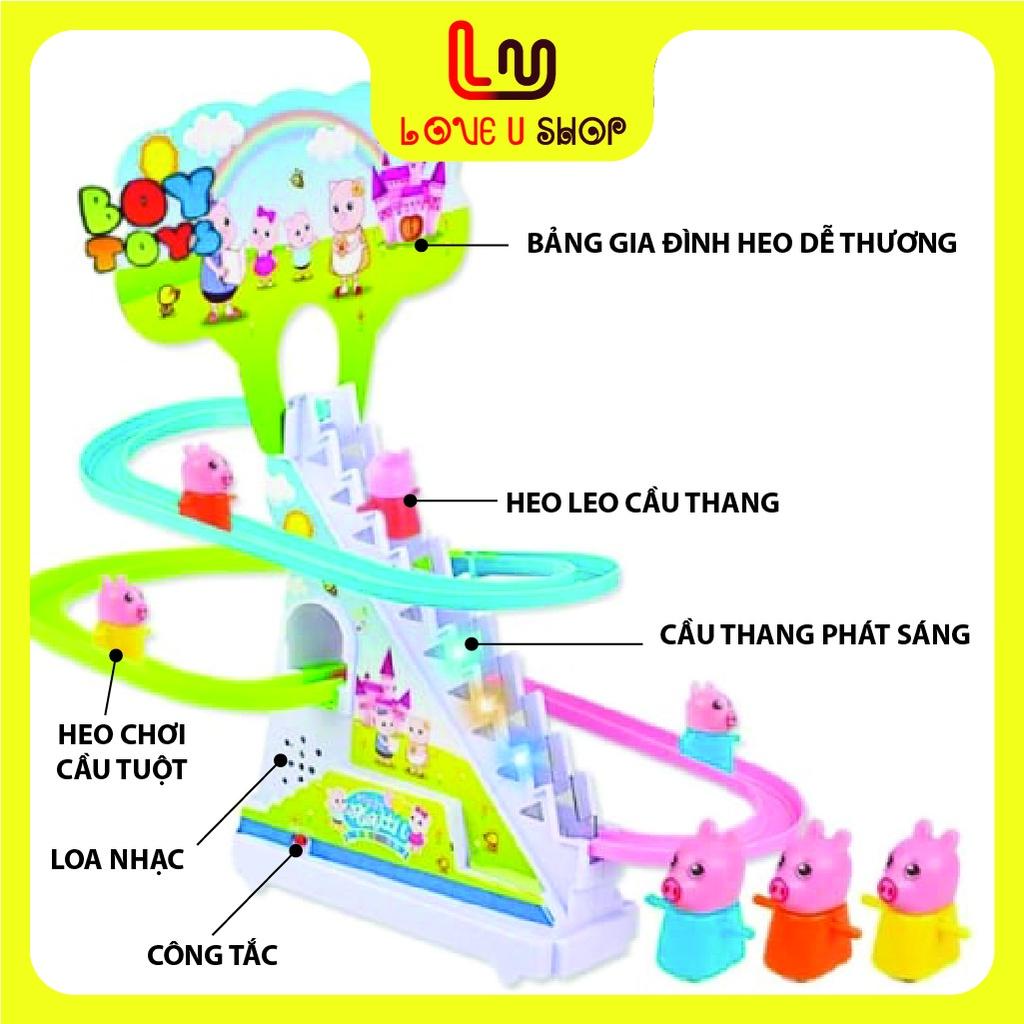 Đồ chơi cho bé, heo con leo núi có nhạc tặng kèm xe mô hình ngẫu nhiên