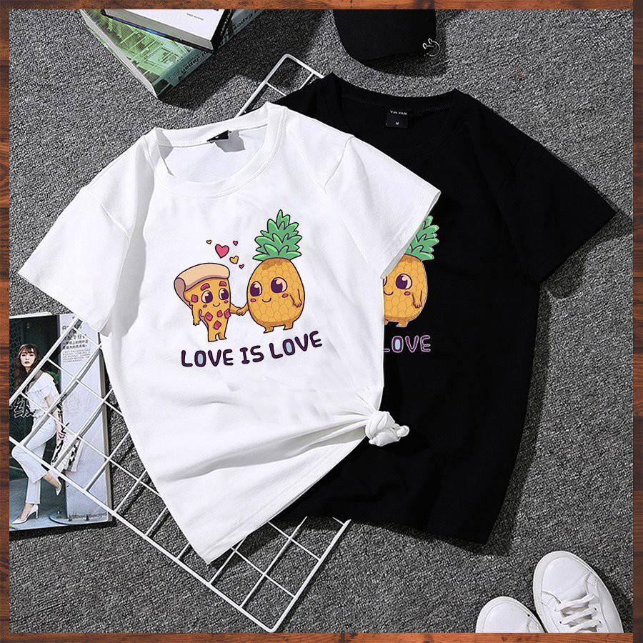 Áo thun nữ tay lỡ form rộng love is love vải dày mịn 20NU1115