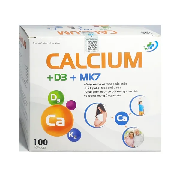 Viên uống giảm đau xương khớp - bổ sung canxi Calcium D3 MK7 Hộp 100 viên