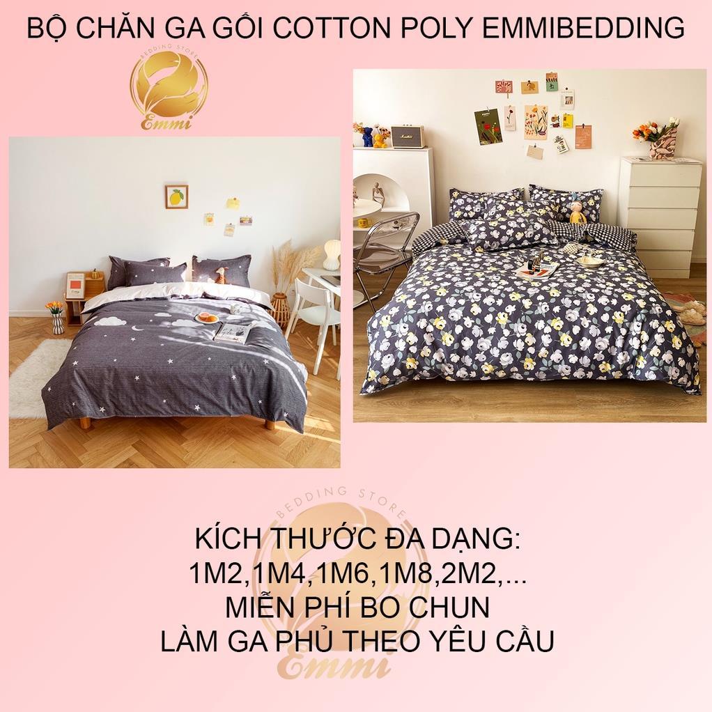 Bộ chăn ga gối coton poly cao cấp mẫu họa tiết xinh xinh