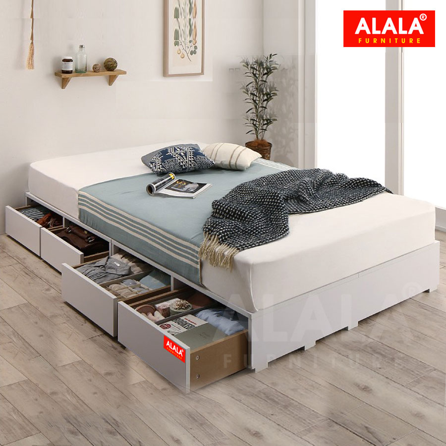 Giường ngủ ALALA49 + 4 hộc kéo / Miễn phí vận chuyển và lắp đặt