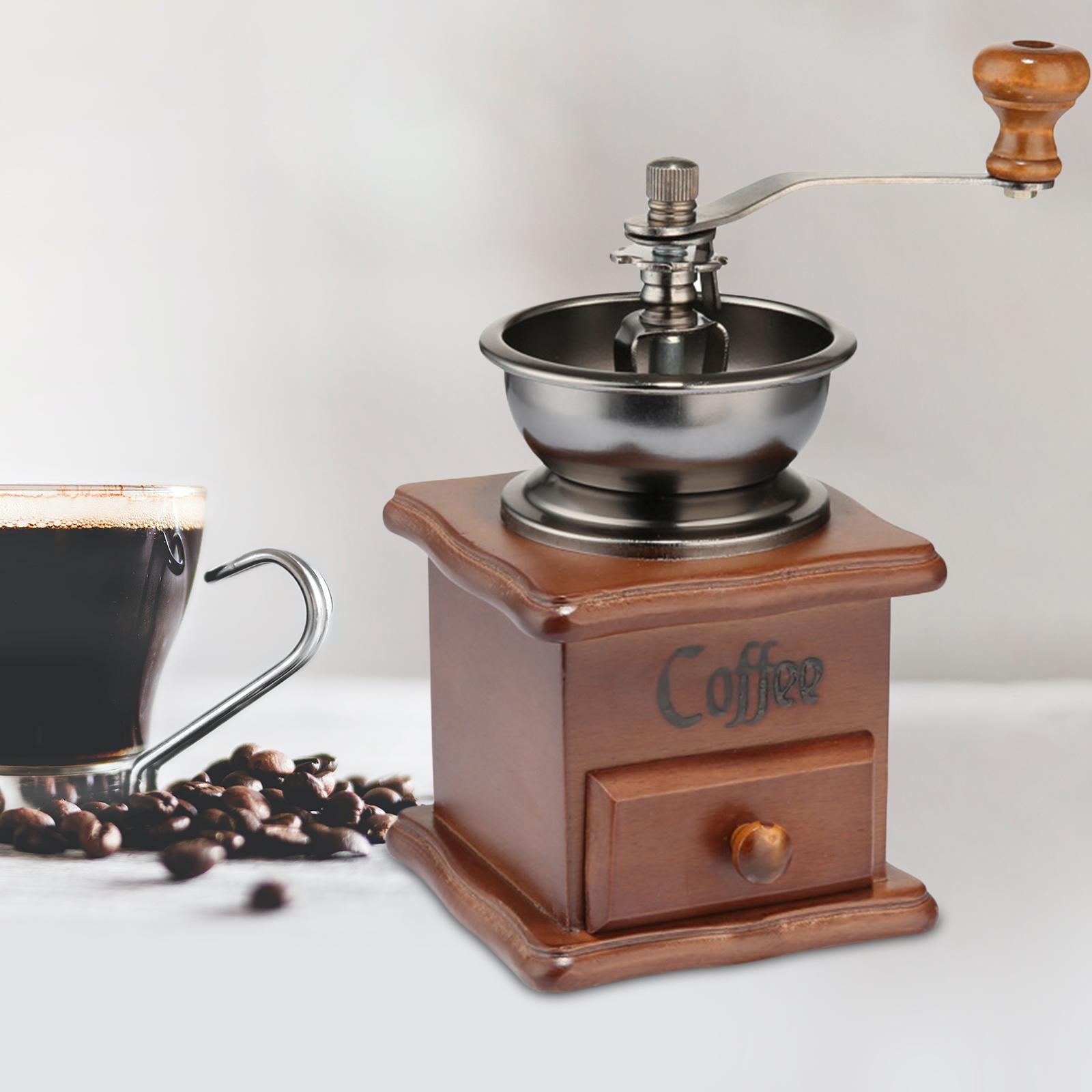 Vintage Style Classic Coffee Mill Hand Crank Coffee Grinders with Drawer