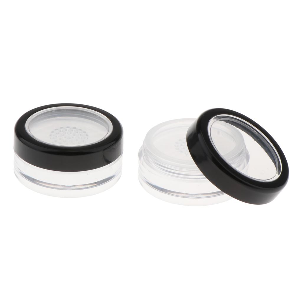 10x Empty Loose Powder Container Powder Puff Case Cosmetic Storage Jars