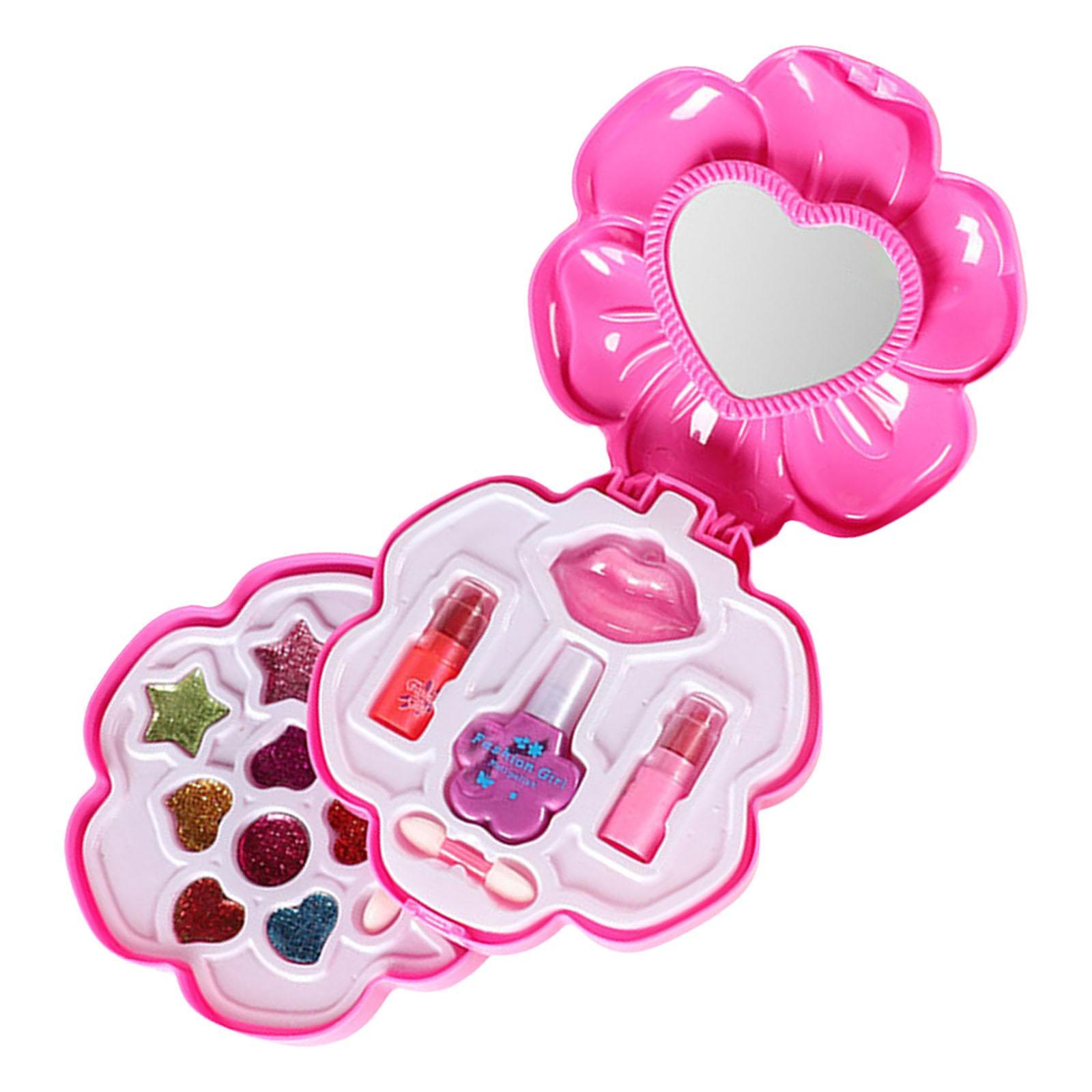 Kids Makeup Kit Gifts Beauty Toy with Cosmetic Bag Washable for Little Girls