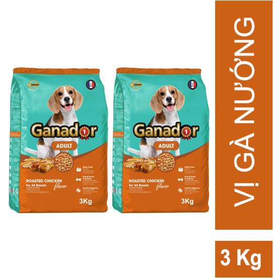 Combo 2 gói Thức ăn cho chó trưởng thành Ganador vị gà nướng Adult Roasted Chicken Flavor 3kg/gói