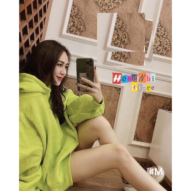 Áo Hoodie Trơn Màu Xanh Chuối Cao Cấp Dáng Rộng Unisex Nam Nữ Mặc Được - MM