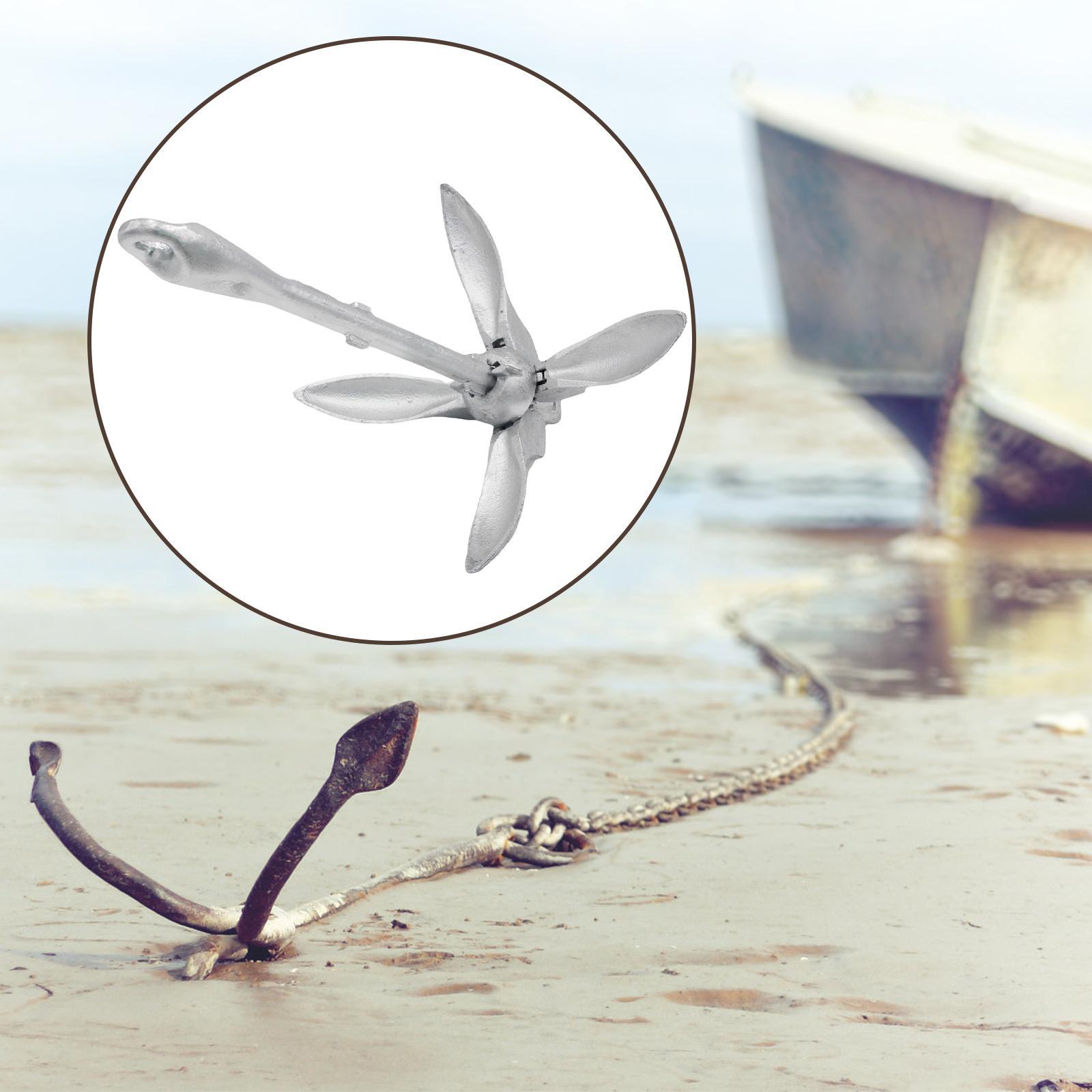Foldable grapnel boat anchor galvanized sturdy 1.5KG