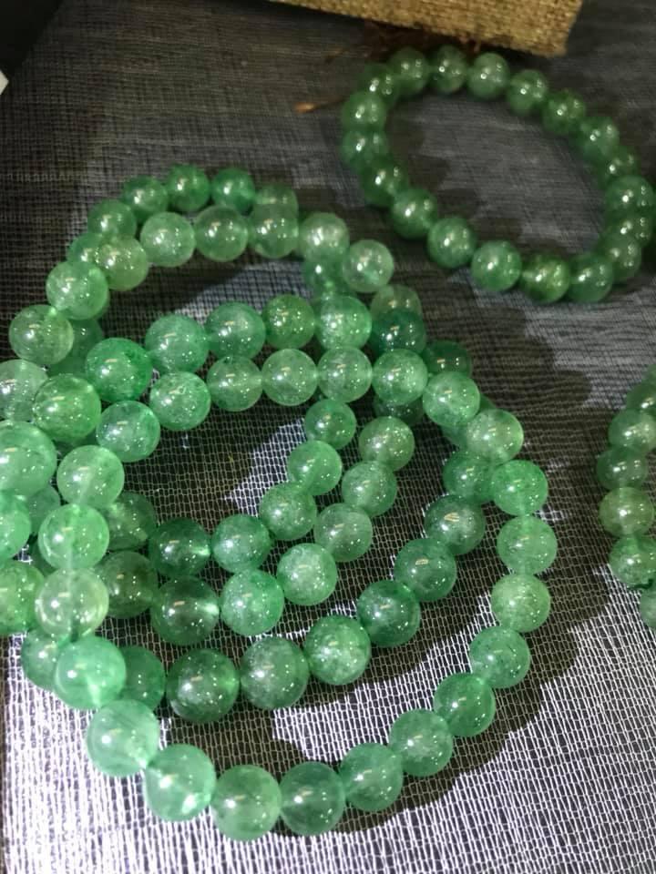 Vòng thạch anh dâu xanh tự nhiên 8mm nữ mệnh MỘC HOẢ ĐÁ TỰ NHIÊN ĐẸP