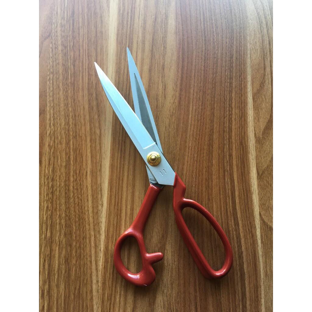 Kéo cắt vải Pin cán ĐỎ lưỡi trắng loại cao cấp size 11inch và 12 inch