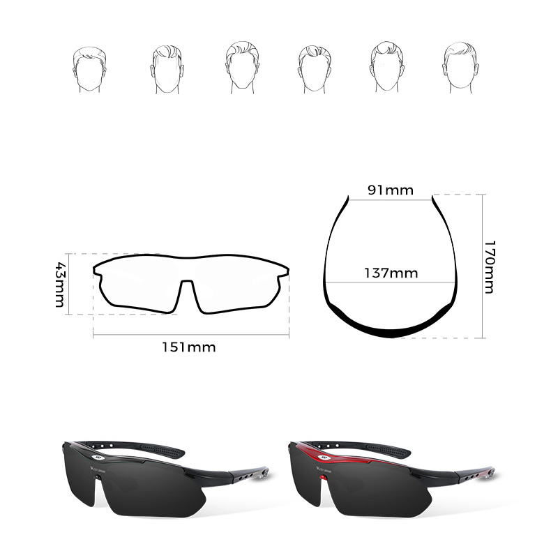 Kính đạp xe, kính thể thao phân cực West Biking PKXD-1181