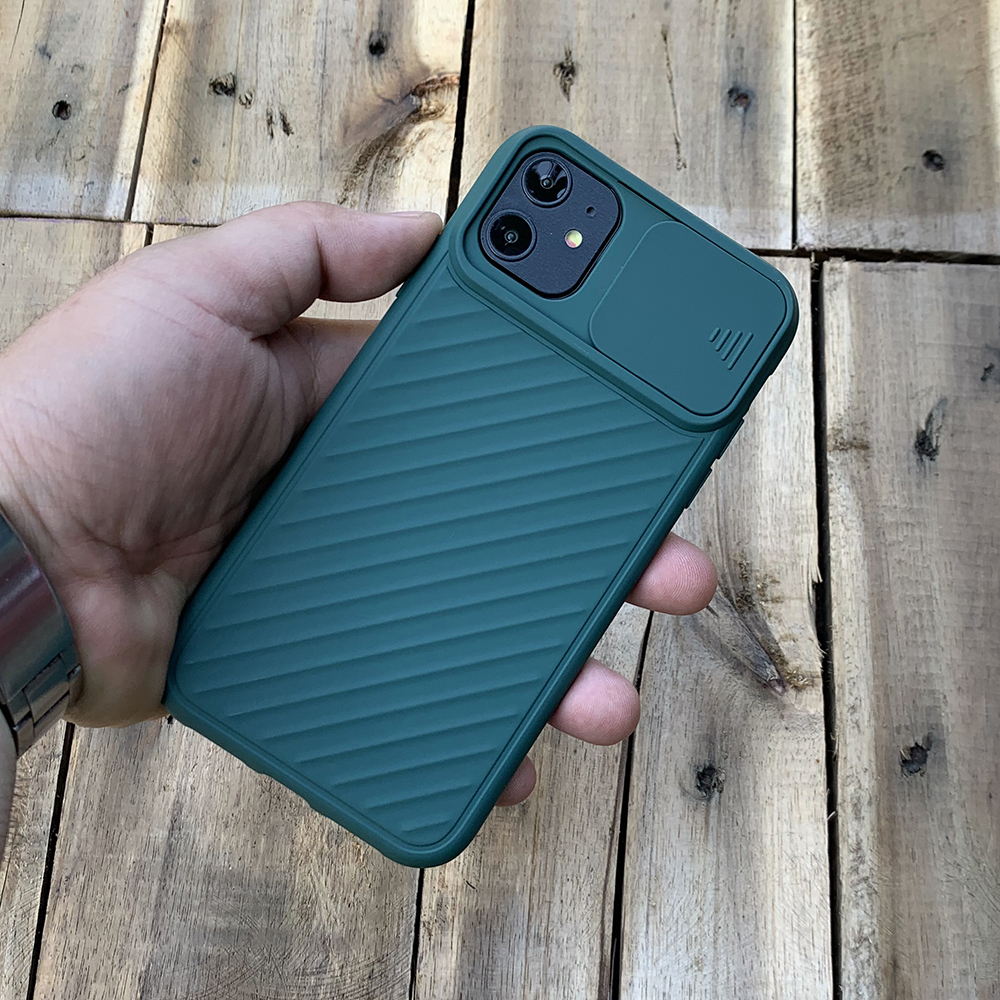Ốp lưng kéo nắp camera cao cấp dành cho iPhone 11 - Màu Xanh
