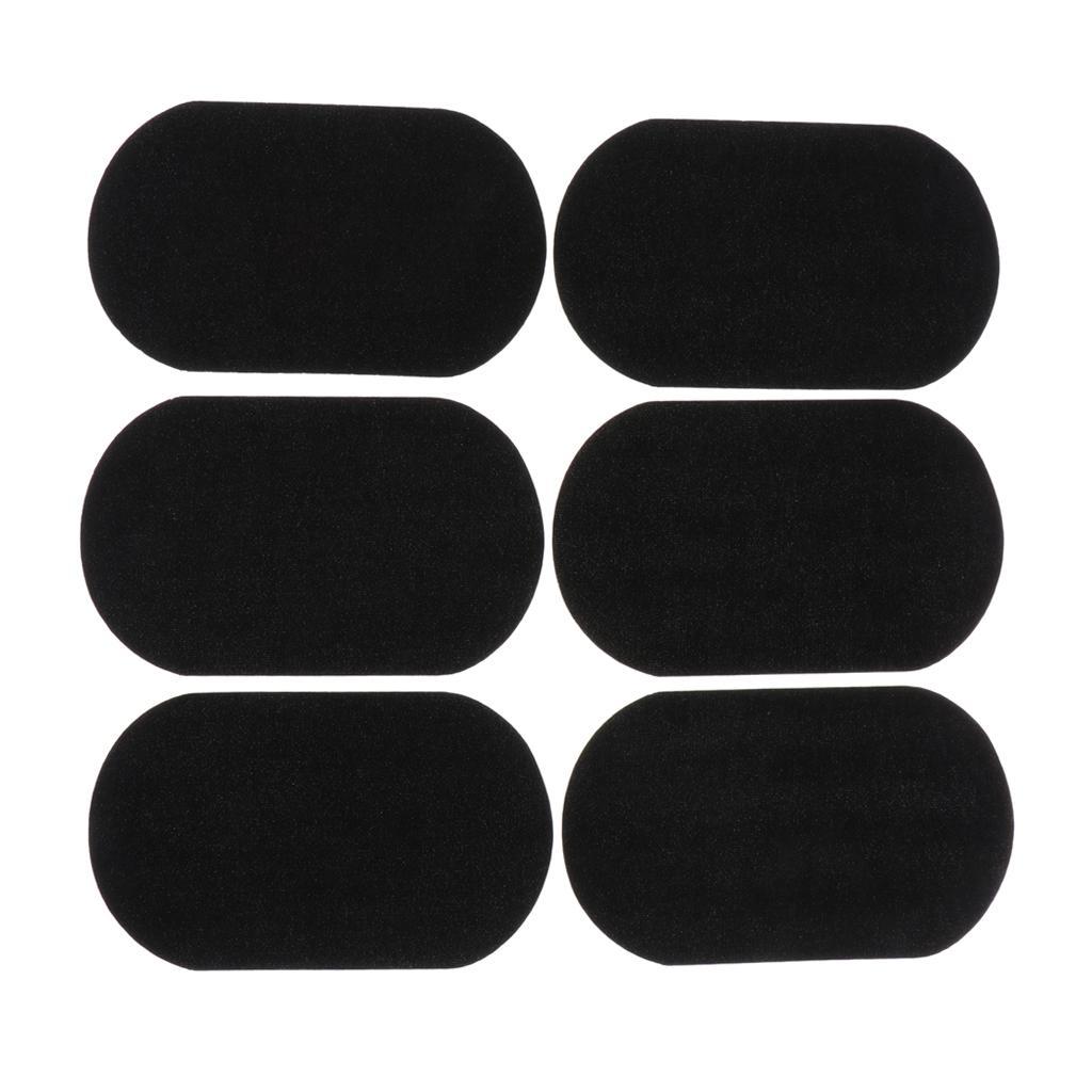 6pcs Iron on Patch Suede Fabric Applique Cloth Badge for Clothing Black