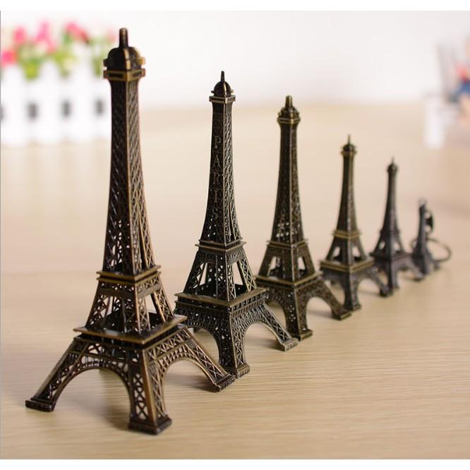 KHO-HN * Mô hình tháp Eiffel đồng đúc size 25cm trang trí nhà búp bê, bonsai, tiểu cảnh