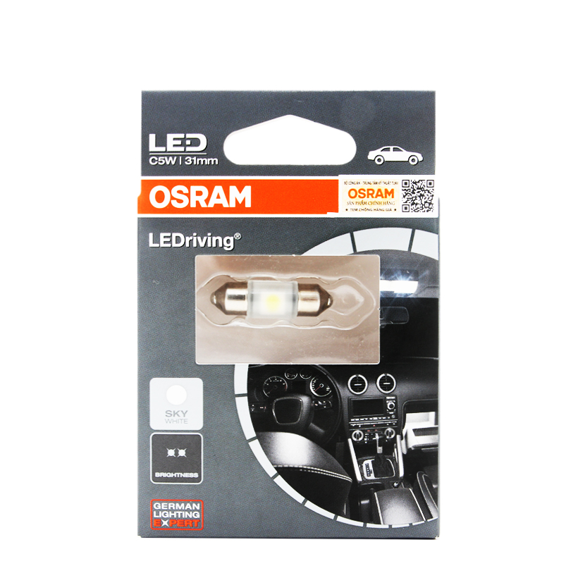 Bóng Đèn Led Cana Ngắn OSRAM Standard Retrofit C5W 12V Màu Trắng Sky