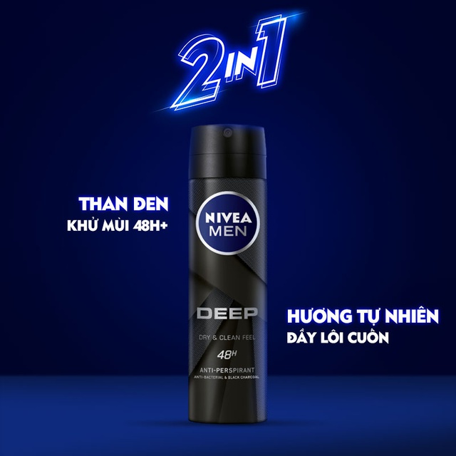 Xịt Ngăn Mùi Nivea Men Than Hoạt Tính 80027 (150ml)