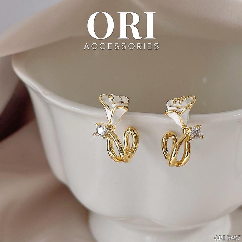 Bông tai nữ hoa hồng Rosa sang trọng ORI ACCESSORIES B497