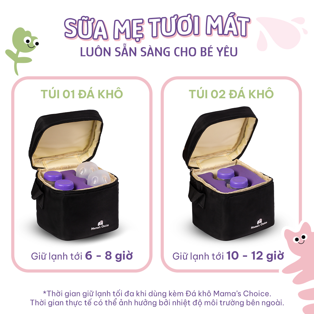 Hình ảnh Trọn Bộ Giữ Lạnh Sữa Mẹ Mama’s Choice, Bảo Quản Sữa Mẹ, Đựng và Giữ Ấm Đồ Ăn Cho Bé, Chất Liệu Cao Cấp 4 Lớp Dày Dặn