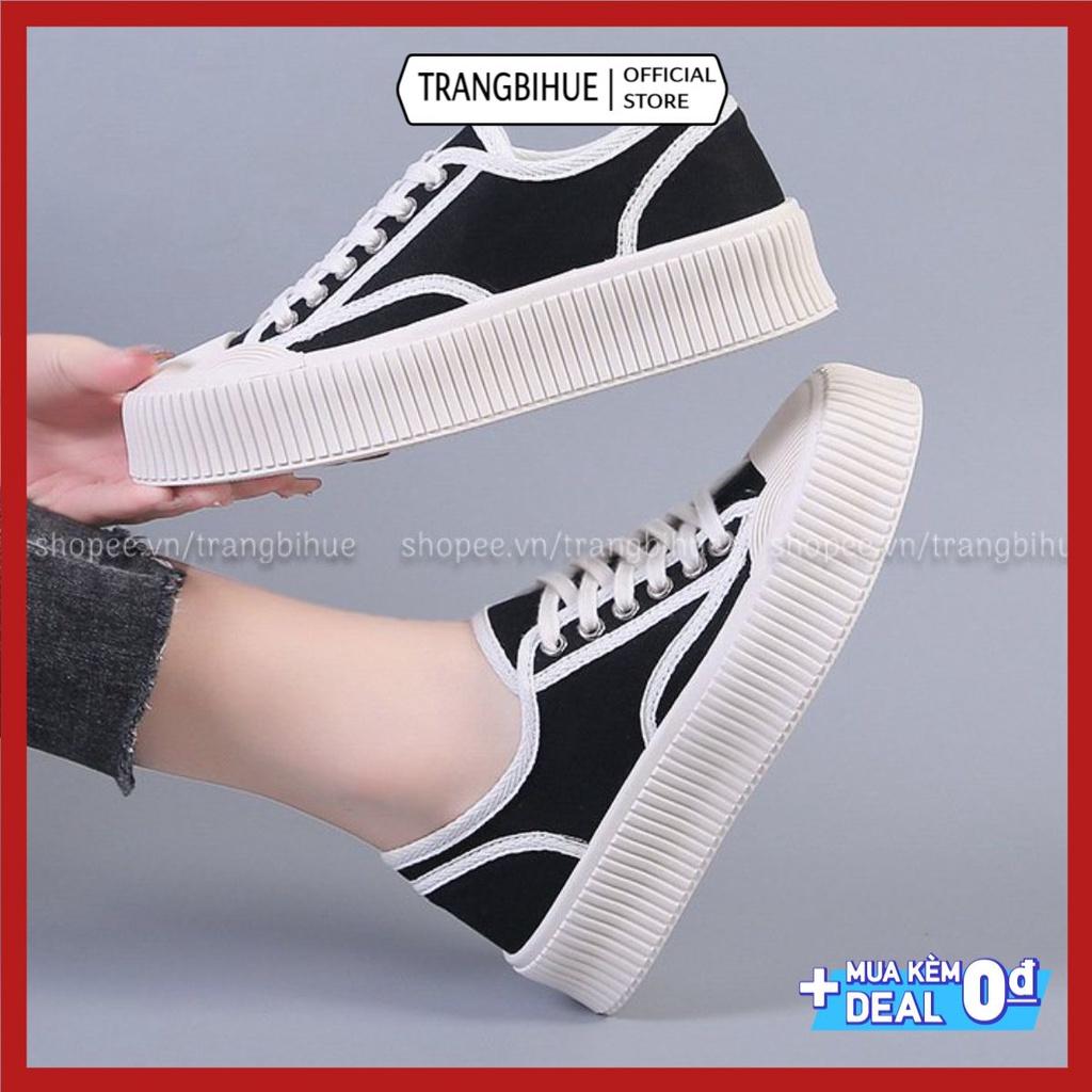 Giày Thể Thao Sneakers dây buộc đế độn 4cm Giày Fashion cá tính nhiều màu sắc