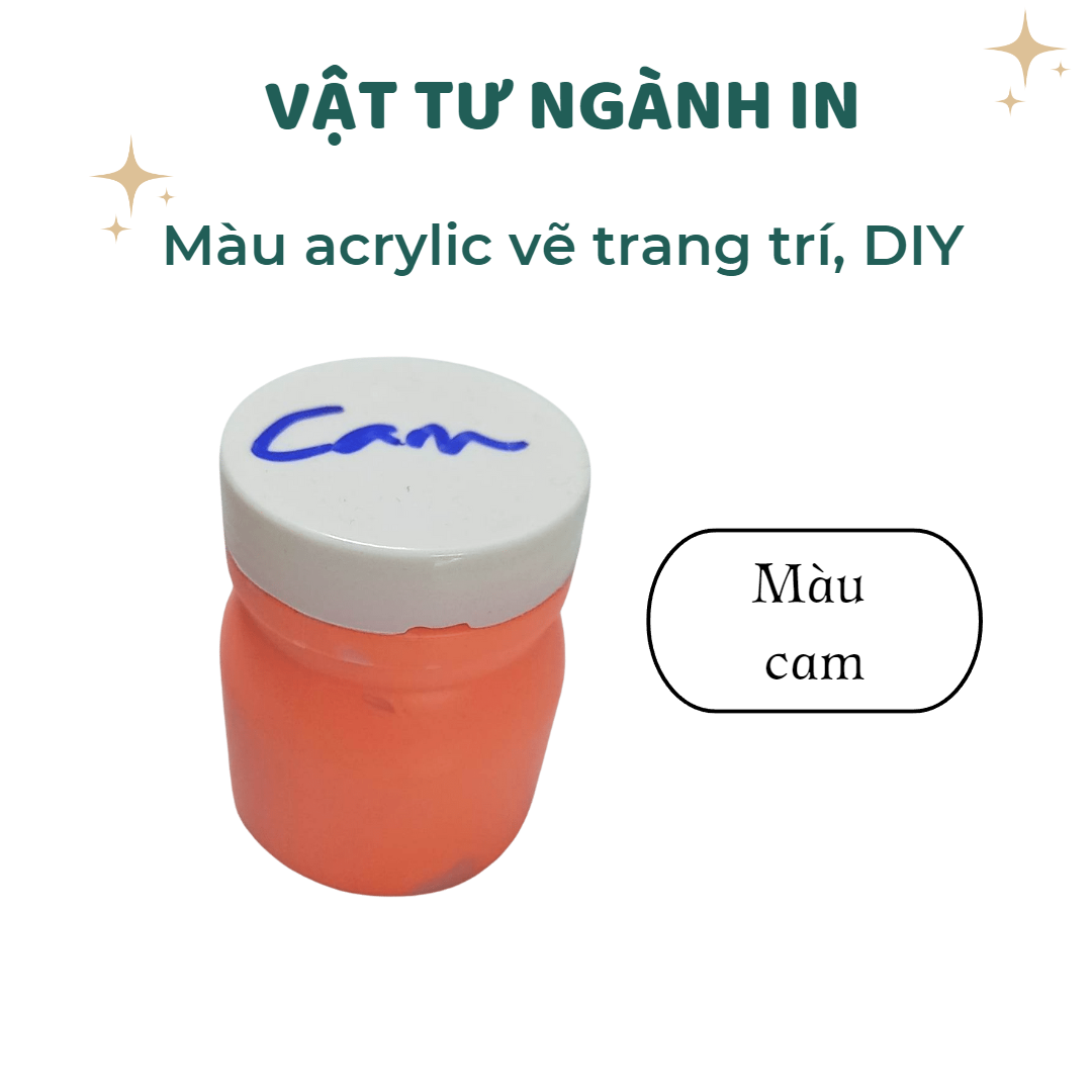 Túi 0.5 kg và 1 kg Màu acrylic sử dụng vẽ trang trí, DIY album trên vải, gỗ, tường, giấy, kính, áo thun, túi, giày, mút