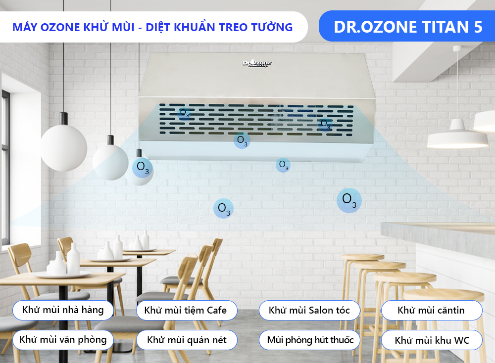 Máy Ozone khử mùi treo tường HSVN Dr.Ozone Titan - Hàng chính hãng