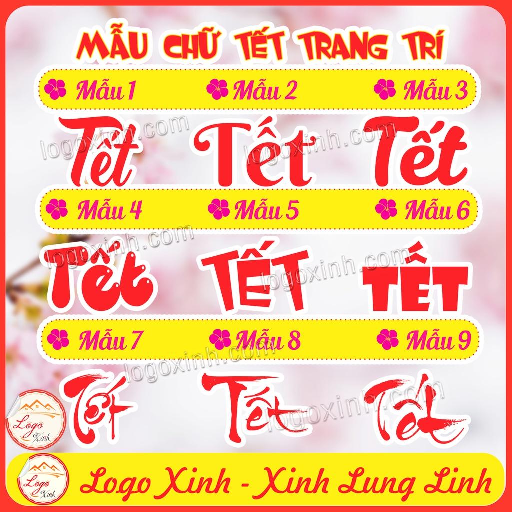 Sticker Tem Decal Chữ TẾT Dán Trang Trí Nhà Cửa Đồ Đạc, Tem Logo Decor Tết Truyền Thống Nguyên Đán Bóc Dán, Tet Holiday