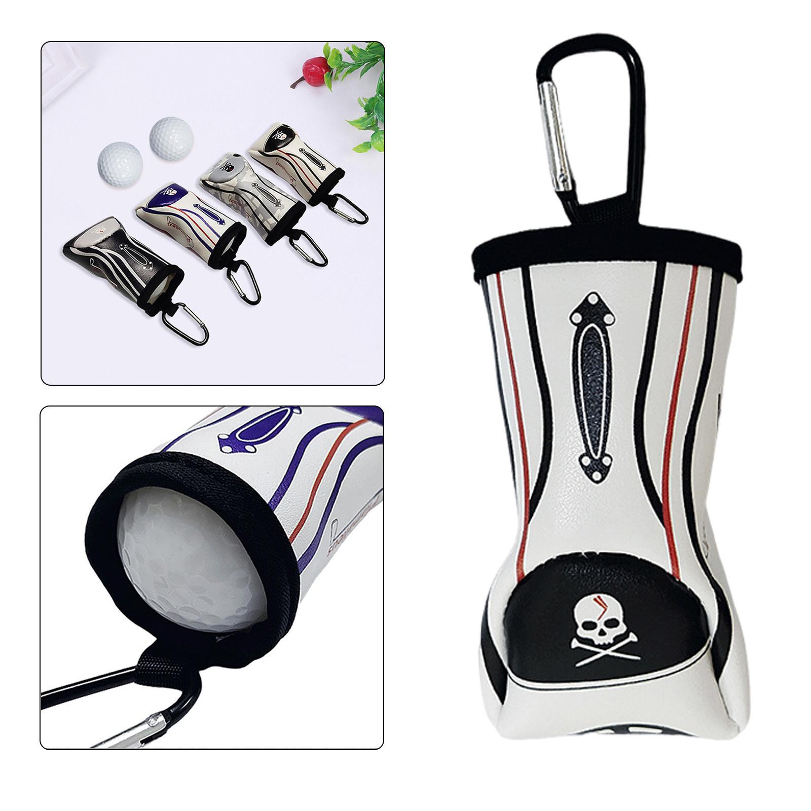 Small Waterproof Leather Golf Ball Storage Pouch