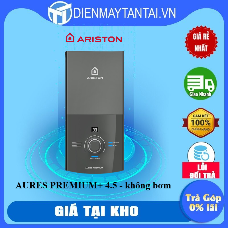 Bình nóng lạnh trực tiếp Ariston 4500W AURES PREMIUM+ 4.5 - Hàng chính hãng