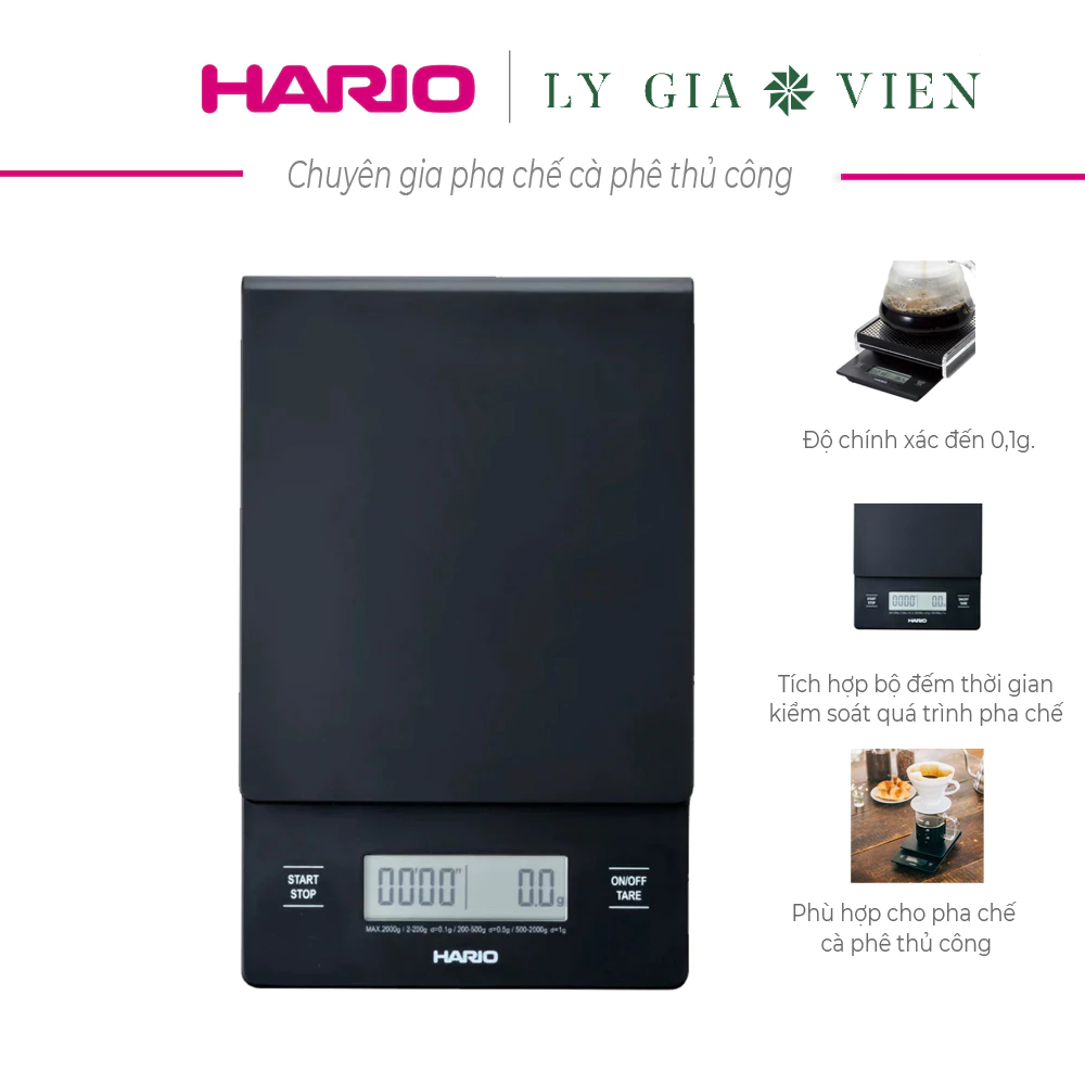 Cân Điện Tử Có Chức Năng Đếm Thời Gian Hario Drip V60 Drip Scale VSTN-2000B