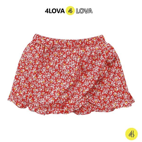 Chân váy giả quần short bé gái 4LOVA thô cotton hoa nhí xinh dễ thương thoáng mát