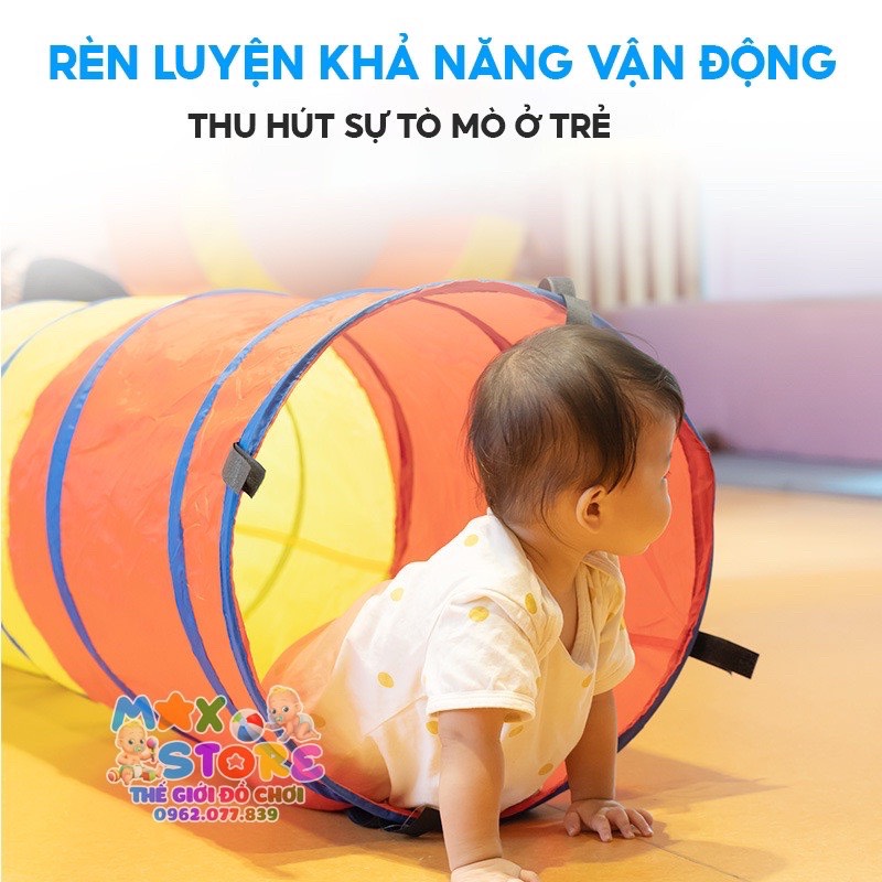 Ống chui vận động 2 đầu, hầm chui 2 đầu cho bé phát triển thể chất