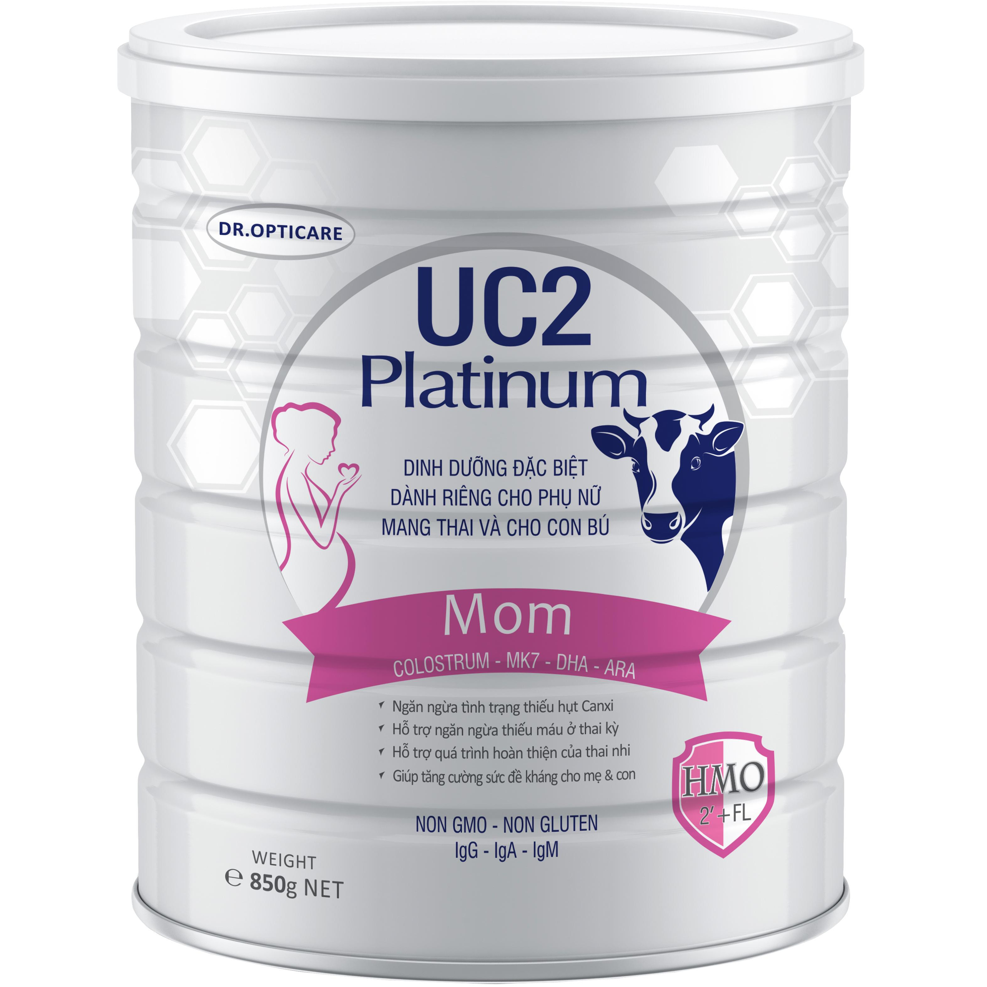 Sữa bột UC2 Platinum Mom 850g (bổ sung Colostrum, dành cho phụ nữ mang thai và cho con bú)