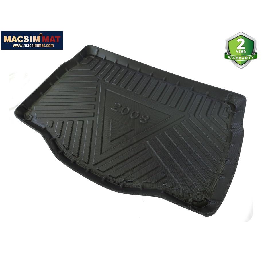 Thảm lót cốp xe ô tô Peugeot 2008/208 2014-nay nhãn hiệu Macsim chất liệu TPV cao cấp màu đen