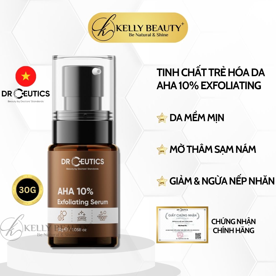 Tinh Chất Trẻ Hóa Da DrCeutics AHA 10% Exfoliating Serum  Kelly Beauty