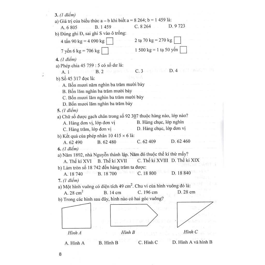 Sách - Bộ Đề Kiểm Tra Môn Toán Lớp 4 - Dùng Kèm SGK Kết Nối Tri Thức Với Cuộc Sống - Lê Thị Nương - Hồng Ân
