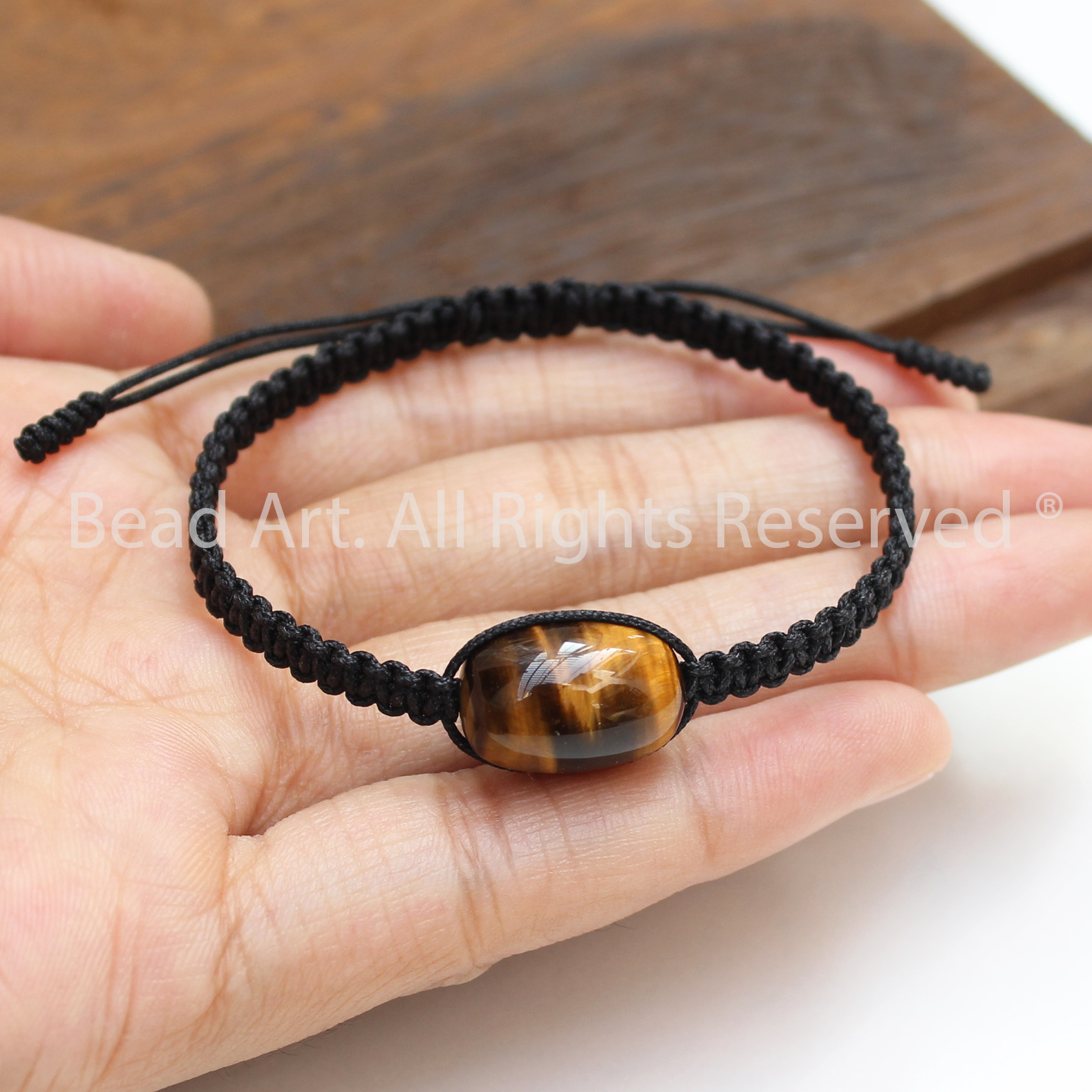 Vòng Tay Lu Thống Mắt Hổ Vàng Nâu, Mắt Cọp Vàng Nâu, Brown Tiger Eye Tự Nhiên Loại A, Mệnh Thổ, Kim, Vòng Tay Phong Thuỷ - Bead Art