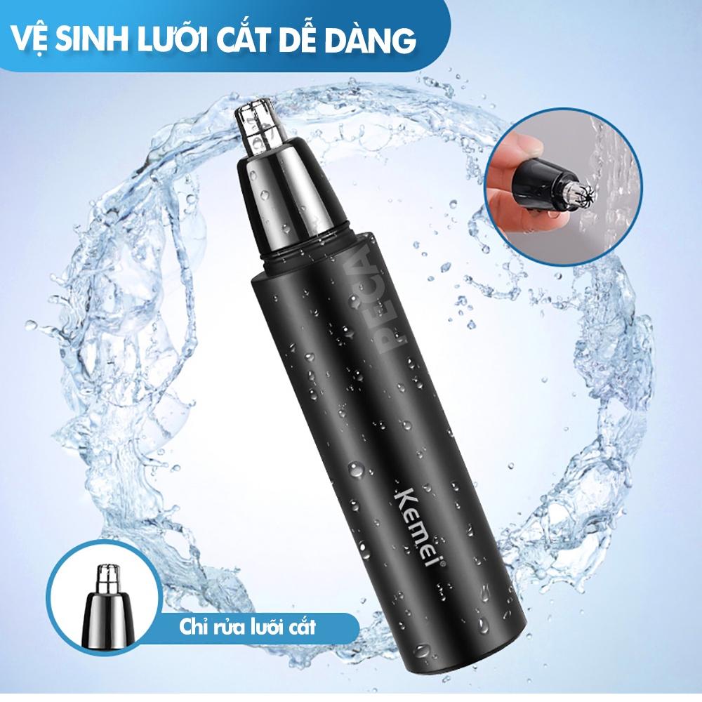 Máy tỉa lông mũi Kemei KM-X4 sử dụng pin sạc USB tiện lợi lưỡi cắt sắc bén an toàn