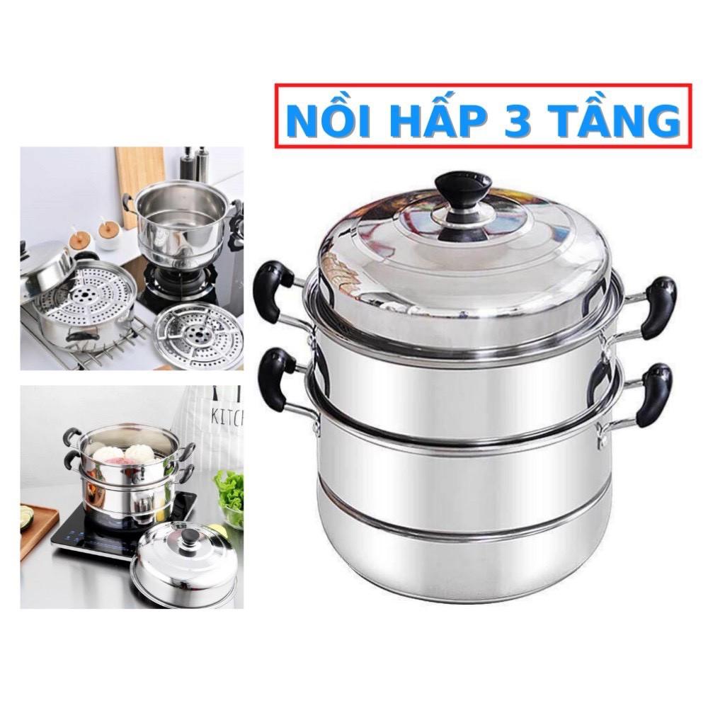 Nồi Hấp 3 Tầng Inox hàng đẹp-HH267