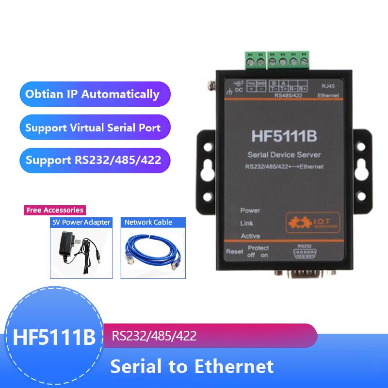 HF5111B Công Nghiệp Modbus Nối Tiếp RS232 RS485 RS422 Sang Ethernet Thiết Bị Chuyển Đổi Modbus 2M Flash Cortex-M3 Cổng Kết Nối