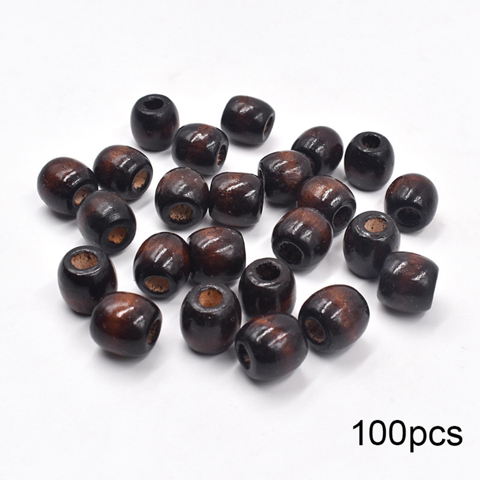 200Pcs Large Hole Wooden Beads Wood Loose Beads Beads for Threading