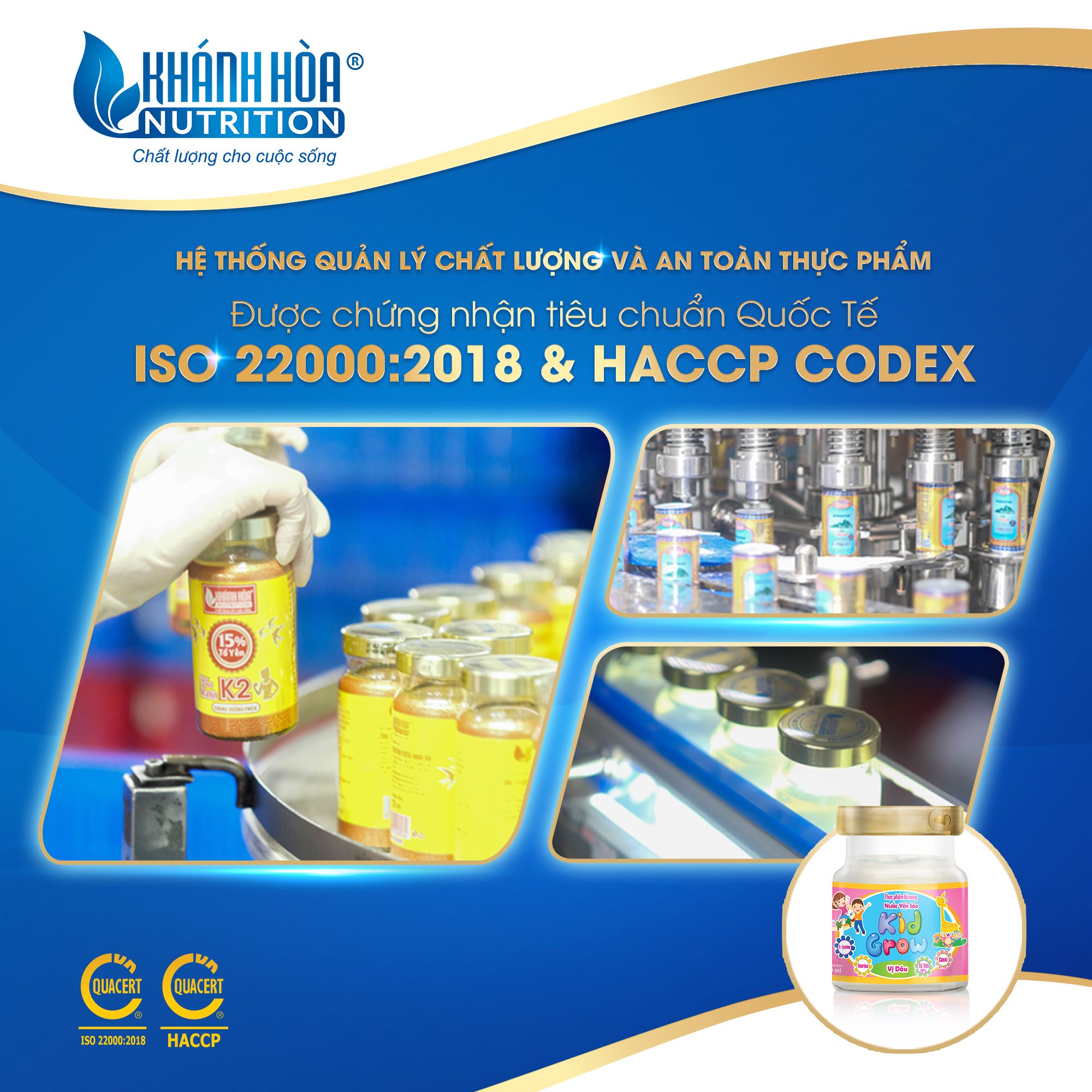 Nước Yến Sào 12% KidGrow Vị Dâu - Khánh Hòa Nutrition - Lọ 70 ML