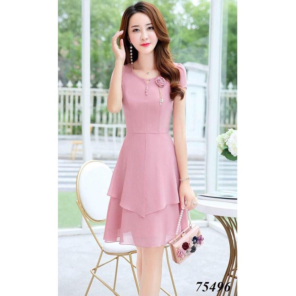 ĐẦM VOAN DỰ TIỆC KÈM HOA CỰC SANG TRỌNG-GK42