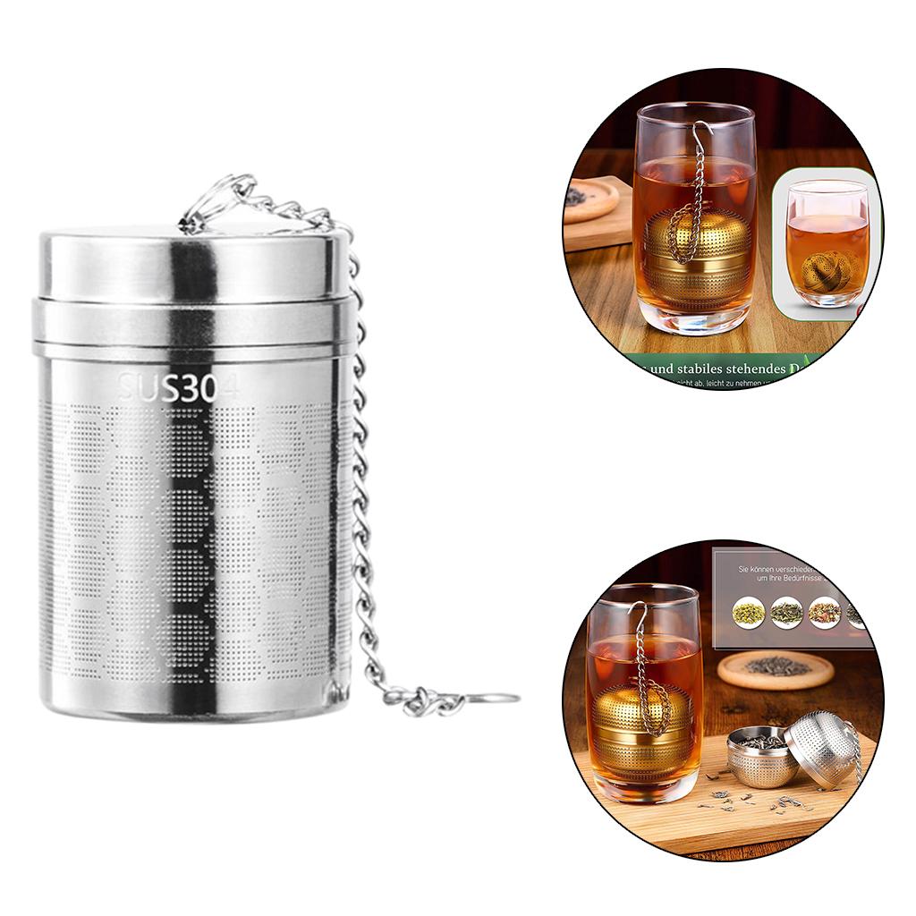 Premium 304 Stainless Steel Tea Filters Mesh Tea Infuser Tea Ball Filter Net Hanging for Mug Cups Teapots Kettle Long Chain Sealed Thread Connection